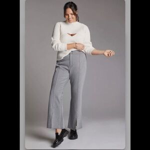 Anthropologie Light Gray Wide-Leg Pants